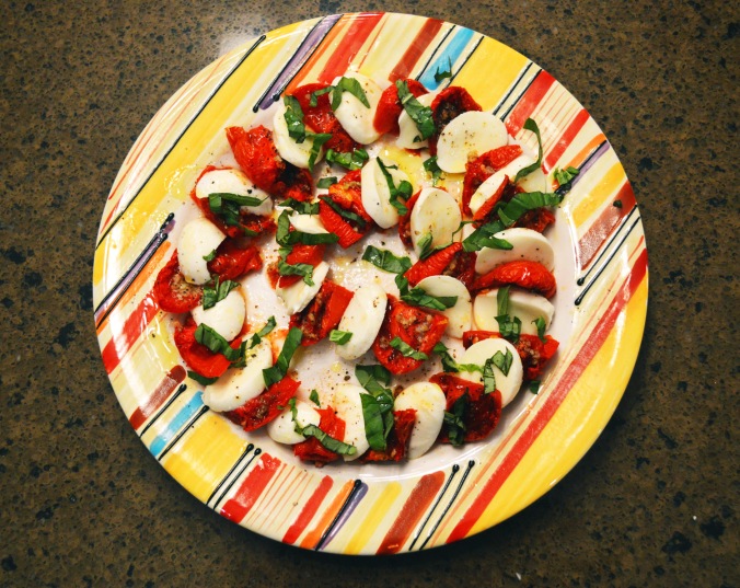 Roasted Tomato Caprese Salad from above