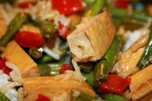 Close up of Tofu Stir Fry