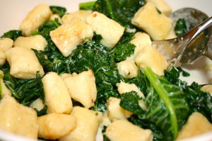 Ricotta Gnocchi with Creamy Greens