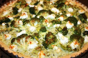 Broccoli, Cheddar & Goat Cheese Quiche