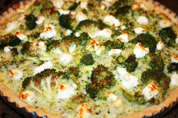 Broccoli, Cheddar & Goat Cheese Quiche