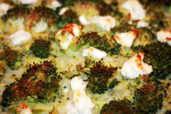 Broccoli, Cheddar & Goat Cheese Quiche