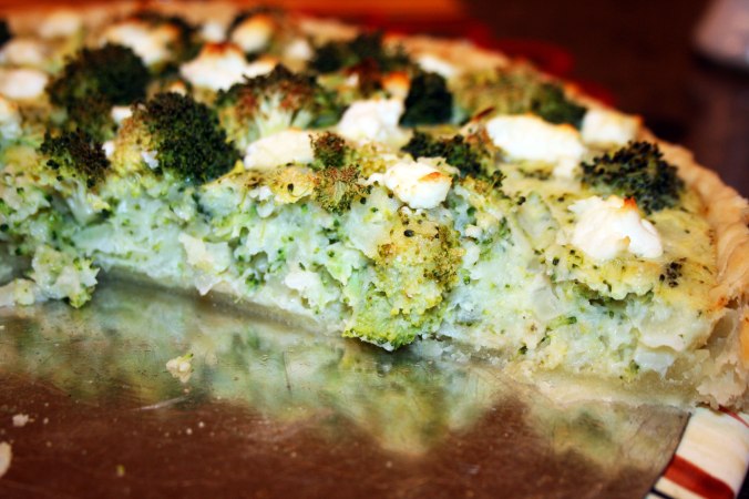 Broccoli, Cheddar & Goat Cheese Quiche